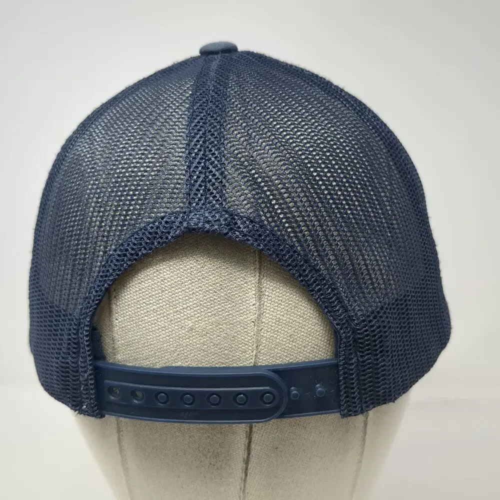 Yupoong Blue Trucker Hat One Size Austin Bishop Guitar Patch Snapback Mesh